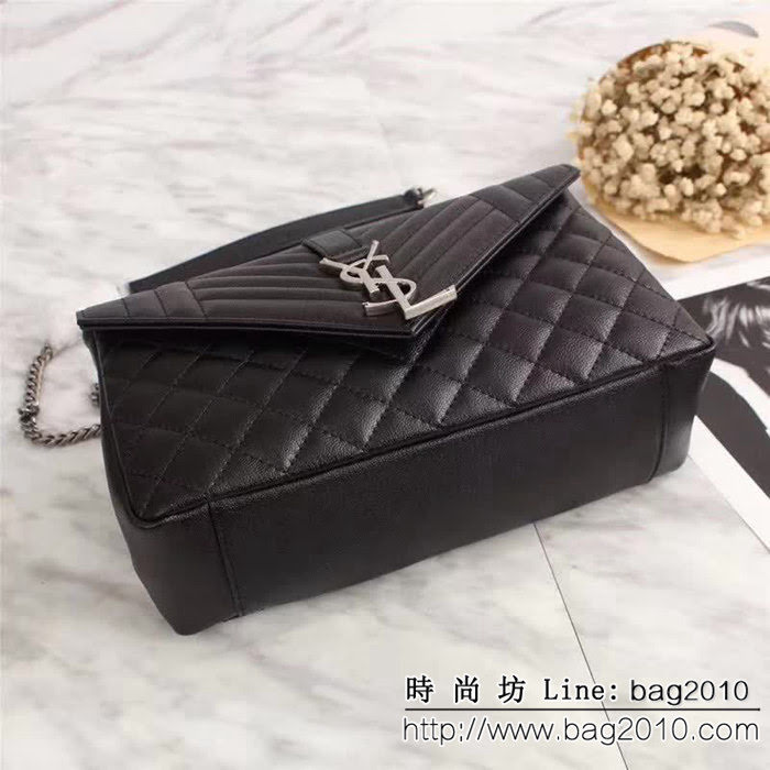 YSL聖羅蘭 專櫃品質 黑色提花翻蓋手袋 可單肩斜挎 26804 YAS1169